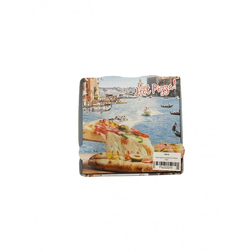 Pizza Karton 22x22x4 cm Weiss 100st