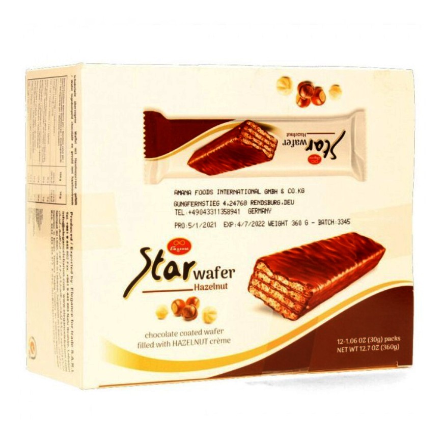 Stars Waffel Haselnuss 12X(12X30g)