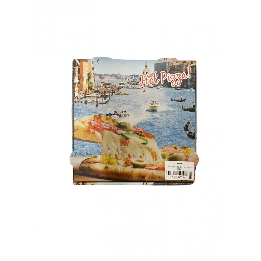 Pizza Karton 26x26x4 cm Weiss 100st