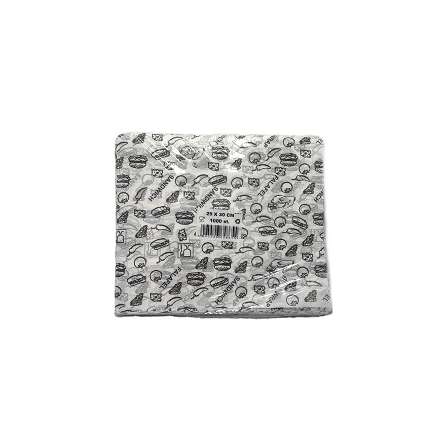 Hamburger papier weiss 25X30 1000st