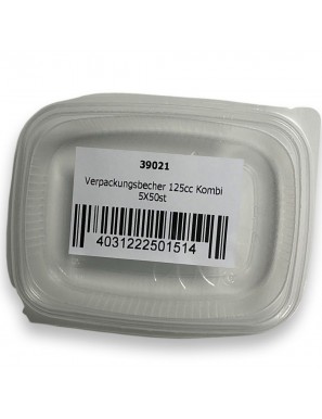 Verpackungsbecher 125cc Kombi eckig 5X50st