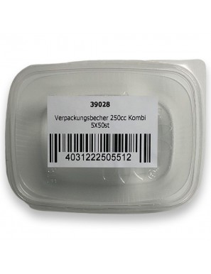 Verpackungsbecher 250cc  Eckig Kombi 5X50st