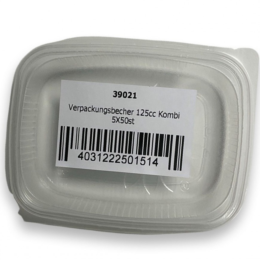 Verpackungsbecher 125cc Kombi eckig 5X50st